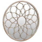 Vidaxx miroir de jardin rond 60x3 cm fer couleur sable