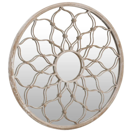 Vidaxx miroir de jardin rond 60x3 cm fer couleur sable