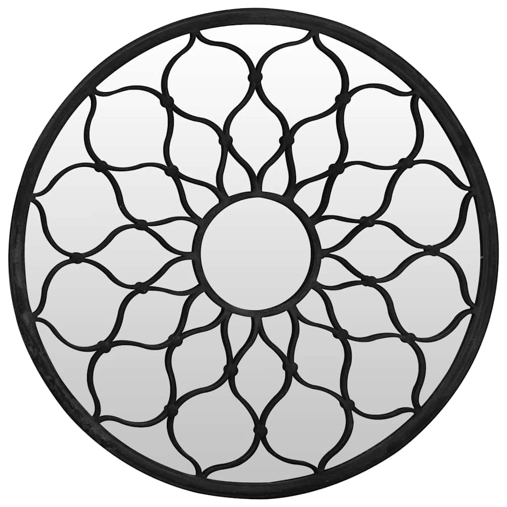 Vidaxx miroir de jardin rond 60x3 cm fer noir