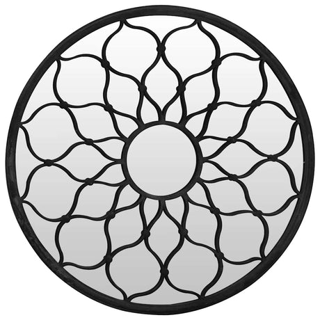 Vidaxx miroir de jardin rond 60x3 cm fer noir