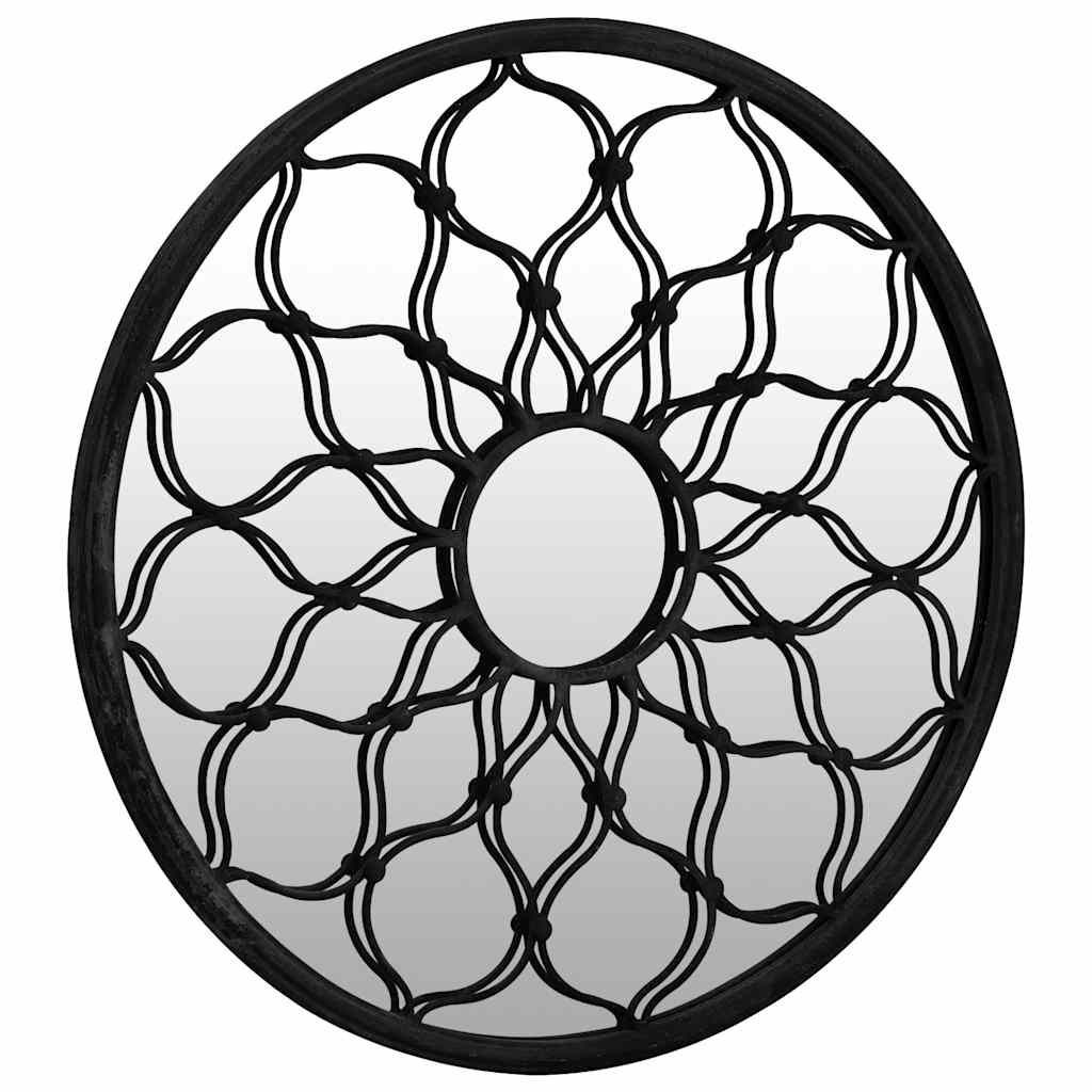 Vidaxx miroir de jardin rond 60x3 cm fer noir