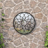 Vidaxx miroir de jardin rond 60x3 cm fer noir