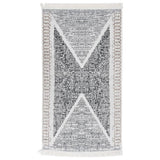 Viaxl tapis 120x180 cm Coton noir et gris