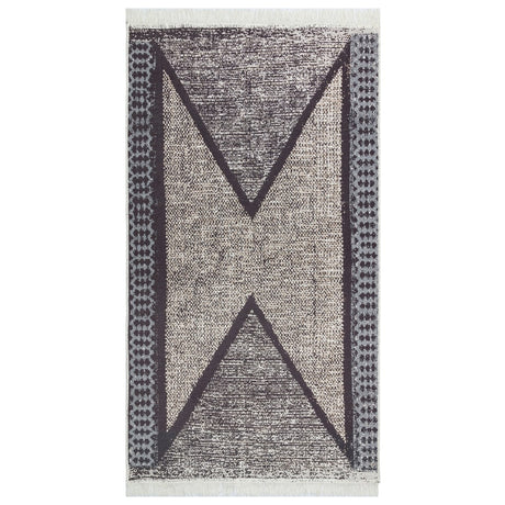 Viaxl tapis 120x180 cm Coton noir et gris