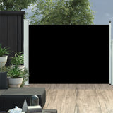 Pantalla de jardín Vidaxl extensible 117x500 cm Negro