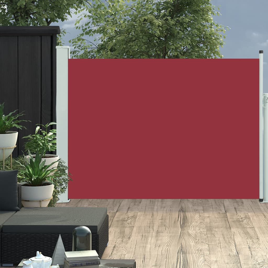 Pantalla de jardín Vidaxl extensible 117x500 cm rojo