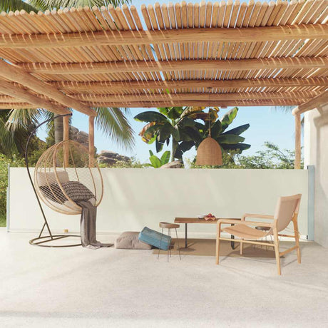 Écran de jardin vidaxl extensible 117x600 cm Crème -colored