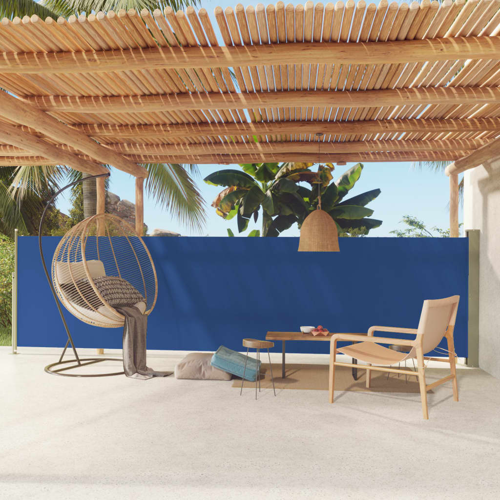 VidaXL Garden screen Extendable 140x600 cm blue