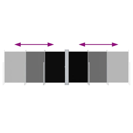 Pare-brise Vidaxl extensible 180x600 cm noir