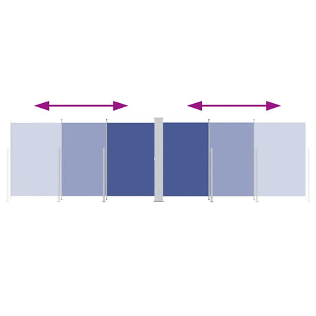 Pare-brise Vidaxl extensible 180x600 cm bleu