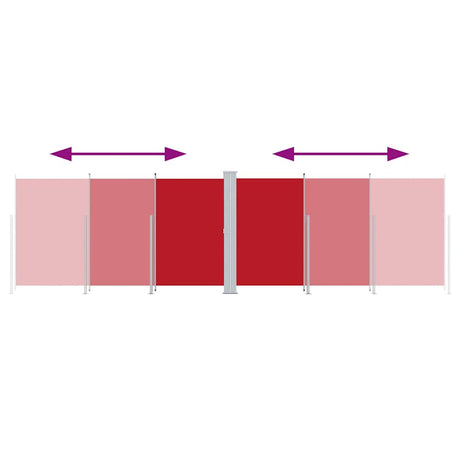Pare-brise Vidaxl extensible 180x600 cm rouge