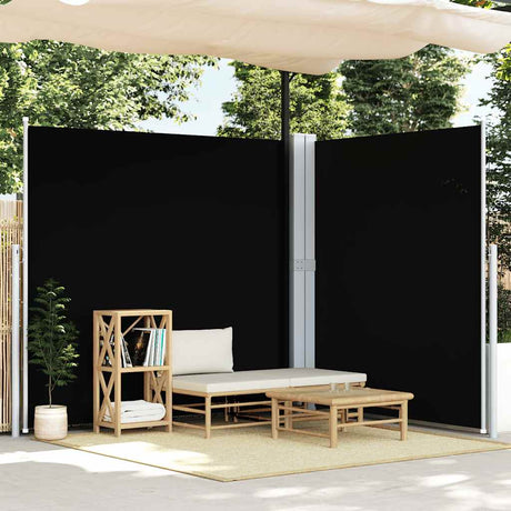 Pare-brise vidaxl extensible 200x600 cm noir