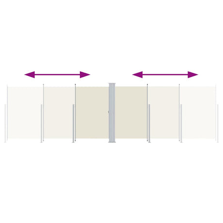 En pare-brise Vidaxl extensible 200x600 cm Crème-Colored