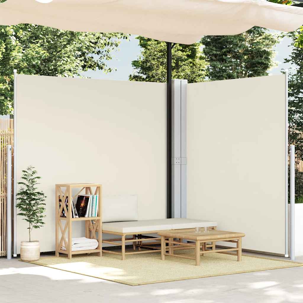 En pare-brise Vidaxl extensible 200x600 cm Crème-Colored