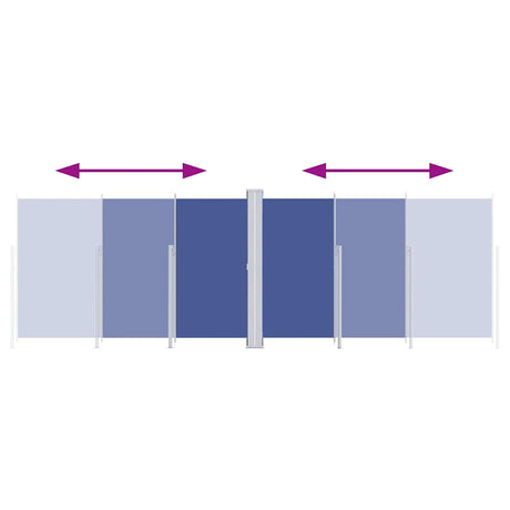 Pare-brise Vidaxl extensible 220x600 cm bleu