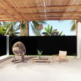 Pare-brise vidaxl extensible 180x1000 cm noir