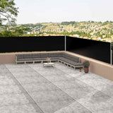 Pare-brise Vidaxl extensible 117x1200 cm noir