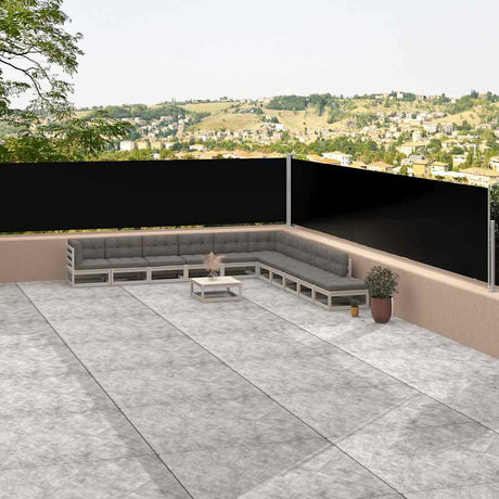 Pare-brise Vidaxl extensible 117x1200 cm noir