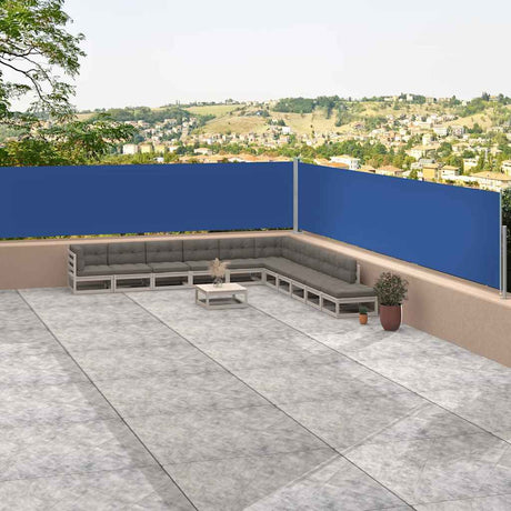 Pare-brise Vidaxl extensible 117x1200 cm bleu