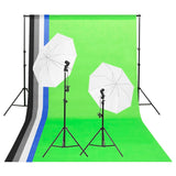 Vidaxl Studio Lighting Set med bakgrunn og paraplyer