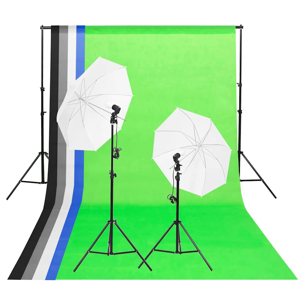 Éclairage de studio Vidaxl avec arrière-plans et parapluies