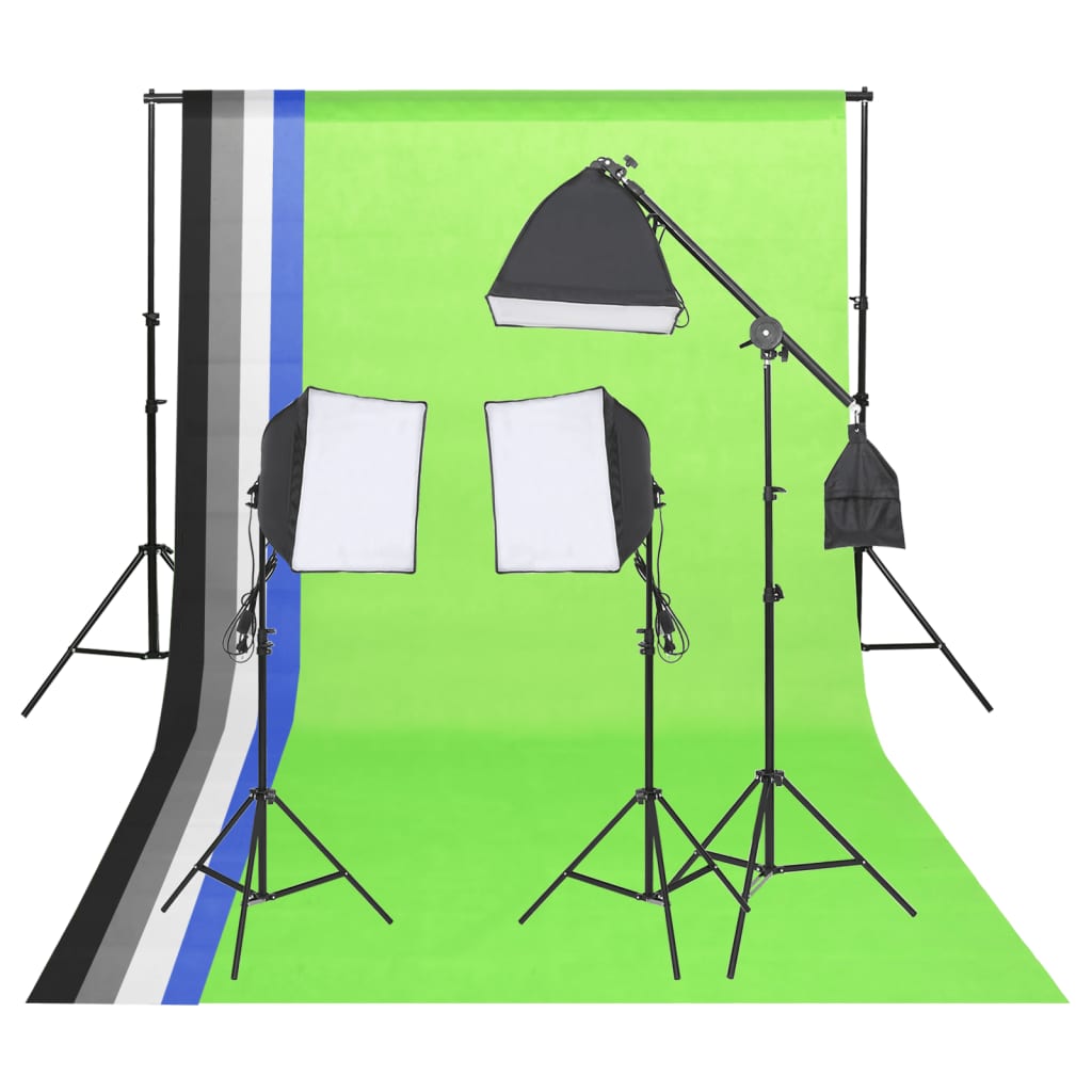 Éclairage Vidaxl Fotostudio avec fond et réflecteur