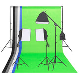 Éclairage Vidaxl Fotostudio avec fond et réflecteur