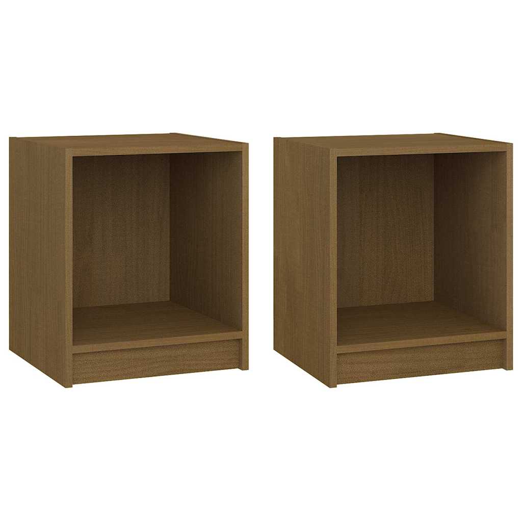 Vidaxl nachtkastjes 2st 35,5x33,5x41,5 cm massief grenenhout