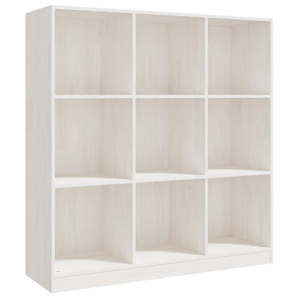 Vidaxl boekenkast kamerscherm 104x33,5x110 cm massief grenenhout wit