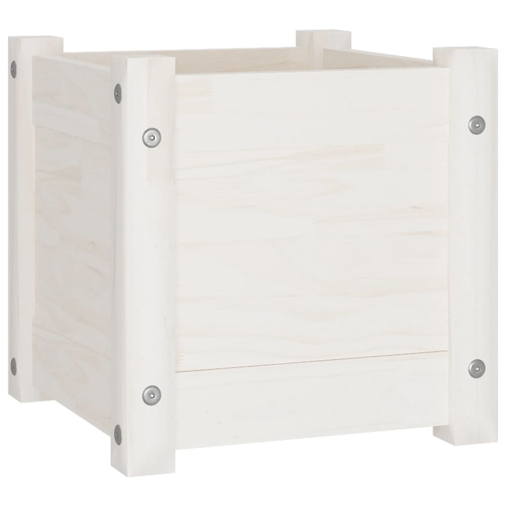 Vidaxl Planning Box 31x31x31 CM Solid Pine White