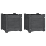 Jardinières vidaxl 2 pcs 31x31x31 cm en pin solide gris