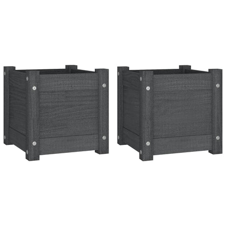 Jardinières vidaxl 2 pcs 31x31x31 cm en pin solide gris