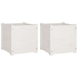 Jardinières vidaxl 2 ST 40x40x40 cm Pine solide blanc