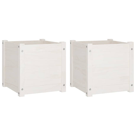 Jardinières vidaxl 2 ST 40x40x40 cm Pine solide blanc