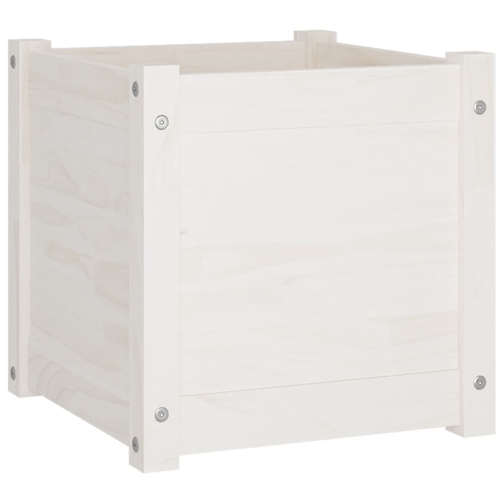 Jardinières vidaxl 2 ST 40x40x40 cm Pine solide blanc