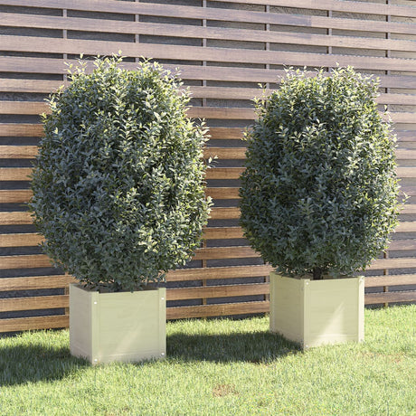 Jardinières vidaxl 2 ST 40x40x40 cm Pine solide blanc