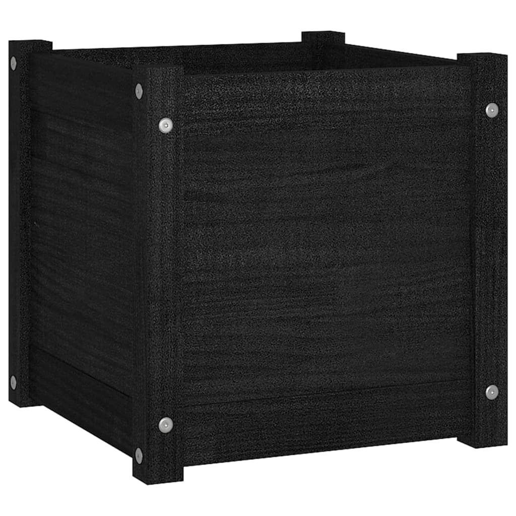 Vidaxl Planning Box 40x40x40 cm Solid Pine Black