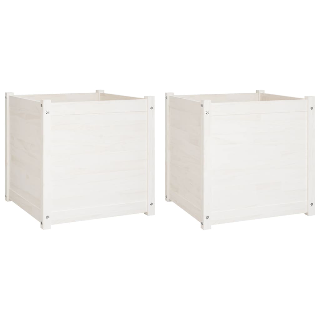 Jardinières vidaxl 2 ST 60x60x60 cm Pine solide blanc