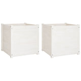 Jardinières vidaxl 2 ST 60x60x60 cm Pine solide blanc