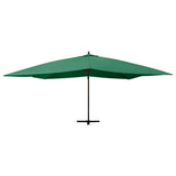 Vidaxl Parasol flottant avec poteau en bois 400x300 cm vert