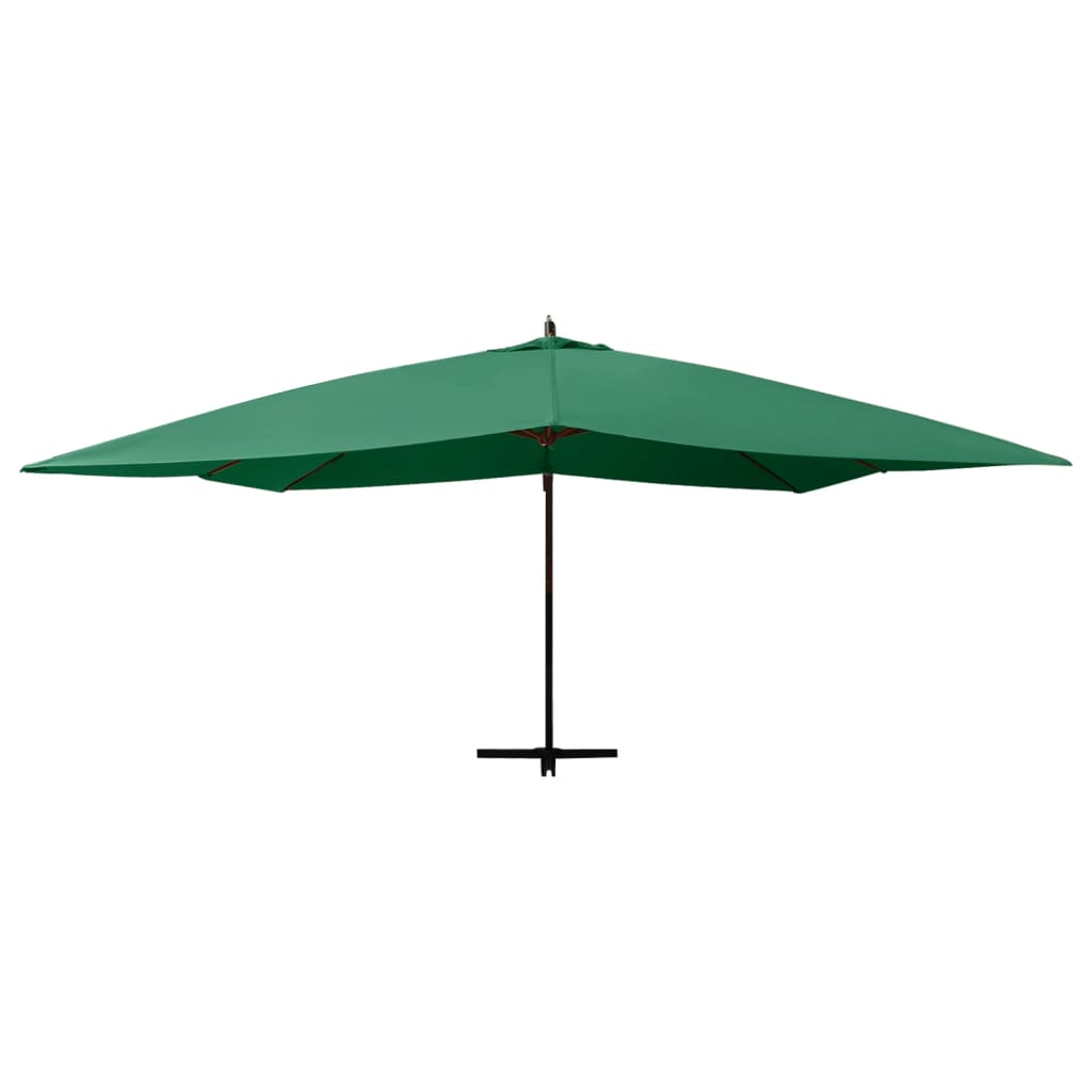 Parasol flotante Vidaxl con poste de madera 400x300 cm verde