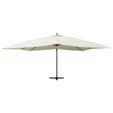 Vidaxl parasol flottant avec poteau en bois 400x300 cm sableux blanc