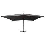 Parasol flotante Vidaxl con poste de madera 400x300 cm de antracita