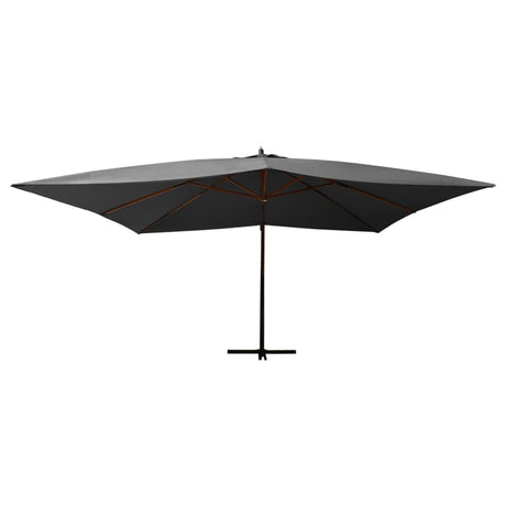 Vidaxl Floating Parasol s dřevěným pólem 400x300 cm antracite -colored