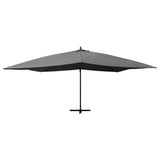 Vidaxl Parasol flottant avec poteau en bois 400x300 cm anthracite -colored