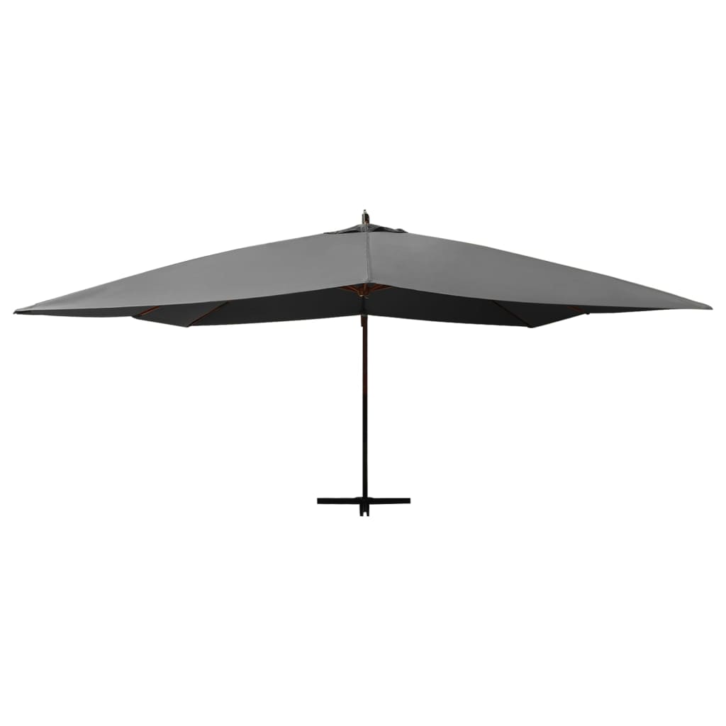 Parasol flotante Vidaxl con poste de madera 400x300 cm de antracita