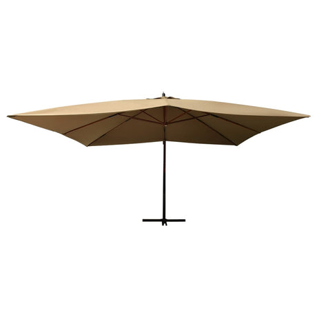 Vidaxl Floating Parasol s dřevěným pólem 400x300 cm taupe