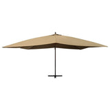 Vidaxl Parasol flottant avec poteau en bois 400x300 cm taupe