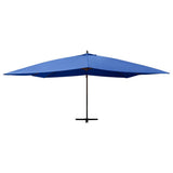 Vidaxl Parasol flottant avec poteau en bois 400x300 cm bleu azure
