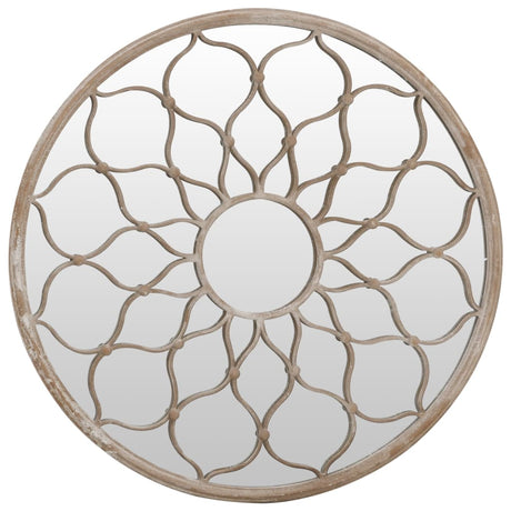 Vidaxx miroir rond 60x3 cm fer couleur sable